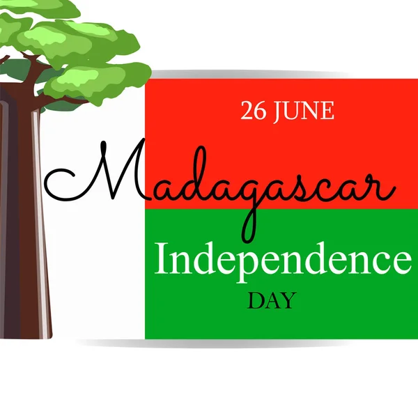 Feliz dia da independência de Madagascar com baobá —  Vetores de Stock