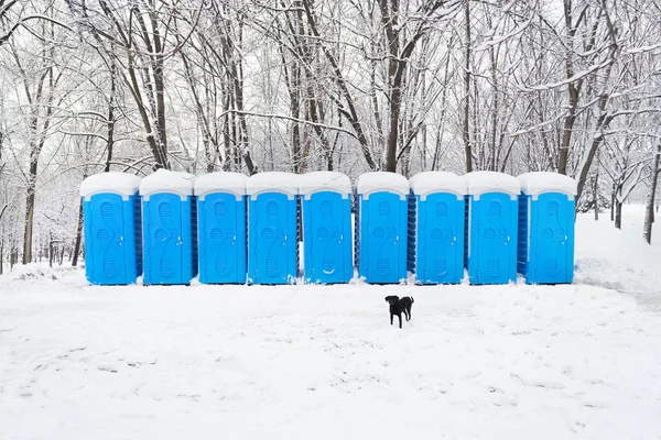 Portable plastic bio toilets — Stock Image Portable plastic bio toilets Royalty Free Stock Images