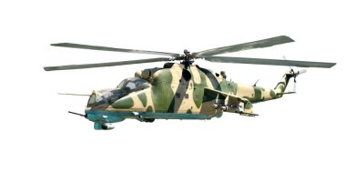 Kamuflaj Boyama ile askeri helikopter 