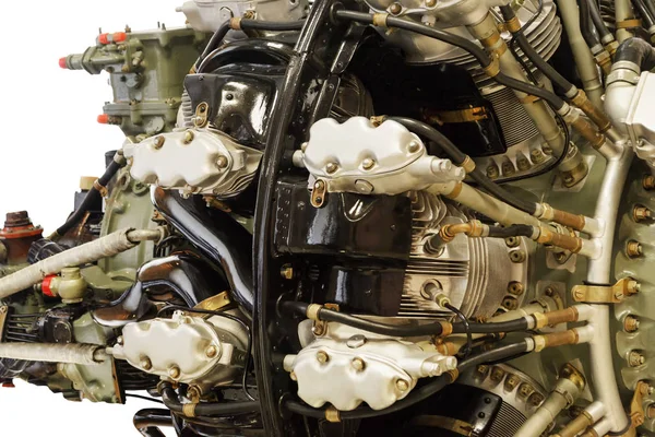 Авиационный поршневой двигатель с радиальным расположением цилиндров — стоковое фото