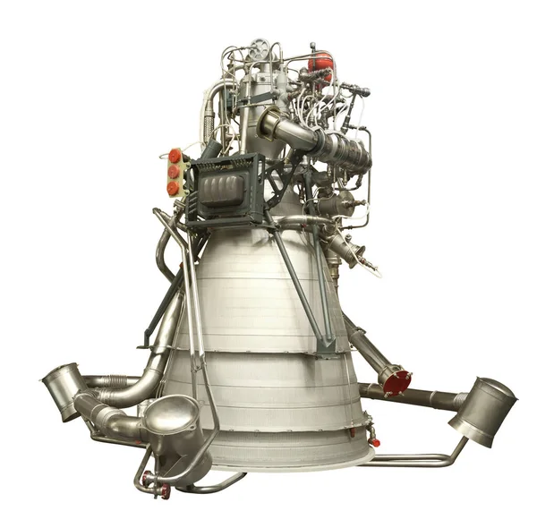 Ракетный Двигатель Внутри Одним Соплом Изолированный Белом Фоне — стоковое фото