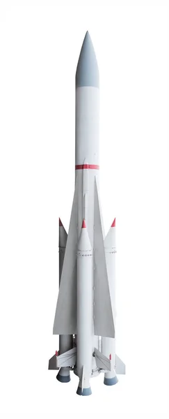 Missile Aérien Multi Étages Vue Latérale Isolé Sur Fond Blanc — Photo