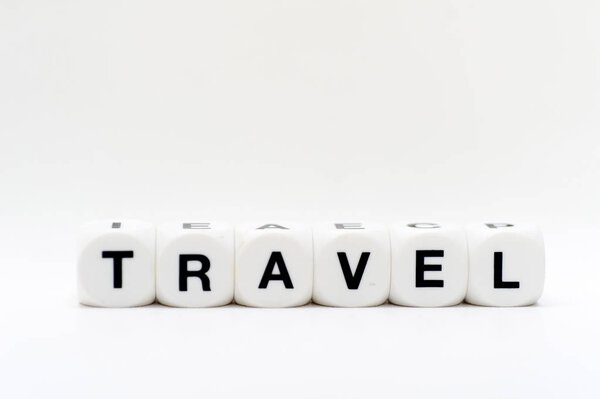 Travel write in dice letters