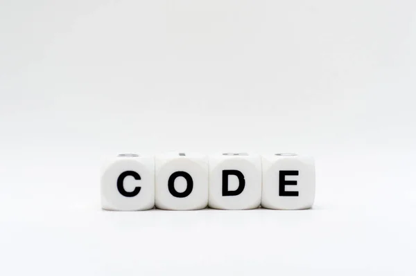 Kódbetűk kocka — Stock Fotó
