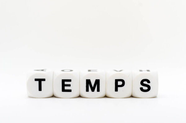 Temps write in dice letters