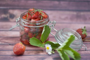 çilek meyve taze marmelat