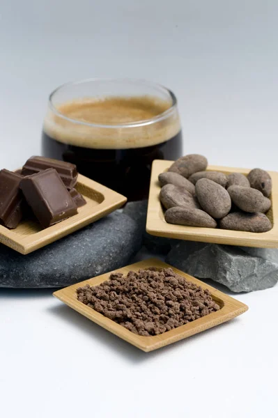 Granos de cacao y café — Foto de Stock