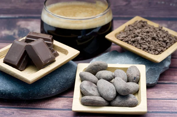 Granos de cacao y café — Foto de Stock