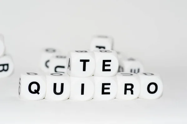 Te quieroサイコロ状の文字 — ストック写真