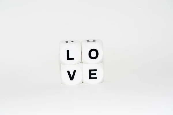 Dobbelstenen liefdesbrieven — Stockfoto