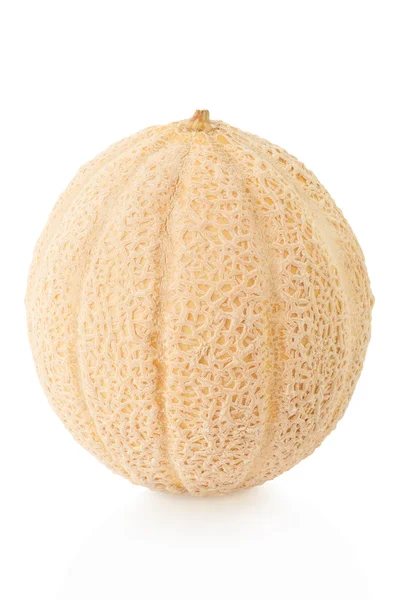 Melon Cantaloup sur fond blanc, chemin de coupe — Photo