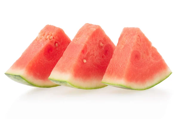 Watermelon slices on white, clipping path — Stock Photo, Image