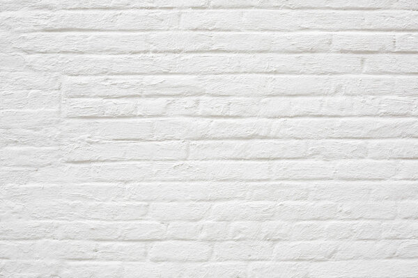White painted bricks wall background 