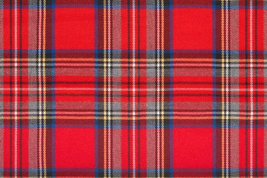 Kırmızı ekose, İskoç kareli kumaş makro, doku arka plan