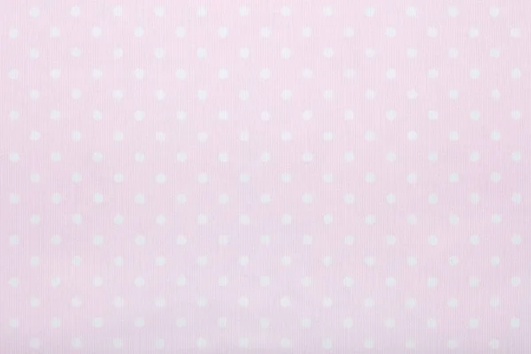 Pink polka dot fabric texture background — Stock Photo, Image