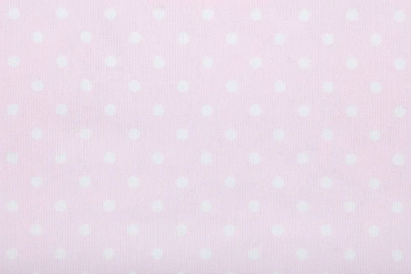Cor-de-rosa polka dot tecido macro, fundo textura — Fotografia de Stock