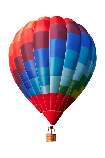 Balão de ar quente, aerostato colorido no branco, caminho de recorte — Fotografia de Stock