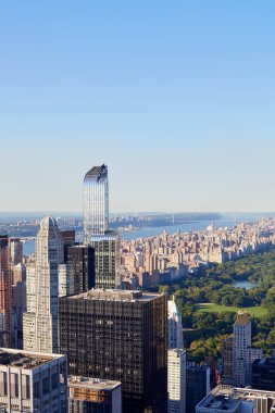 Sıcak sabah ışık, New York Central Park yüksek açılı görünüş