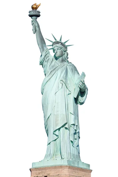 Statua della Libertà a New York isolato su bianco, percorso di ritaglio — Foto Stock