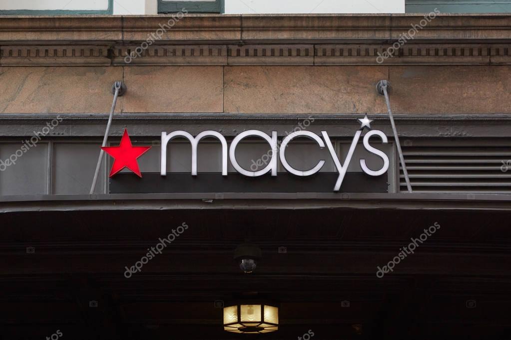 NEW YORK - SEPTEMBER 10: Macy's department store sign in Herald Square flagship location in Midtown Manhattan on September 10th, 2016 in New York. Macy's in 2015 was the largest U.S. department store company.