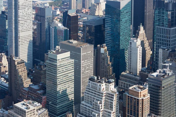New York City Manhattan aerial view with skyscrapers in a clear sunny day — Stock Photo, Image
