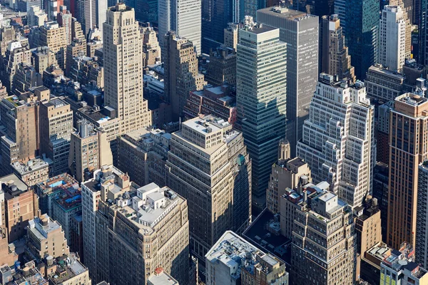 New York City Manhattan skyline aerial view with skyscrapers — Stock Photo, Image