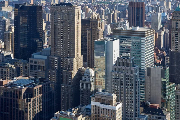 New York City Manhattan skyline aerial view with skyscrapers — Stock Photo, Image