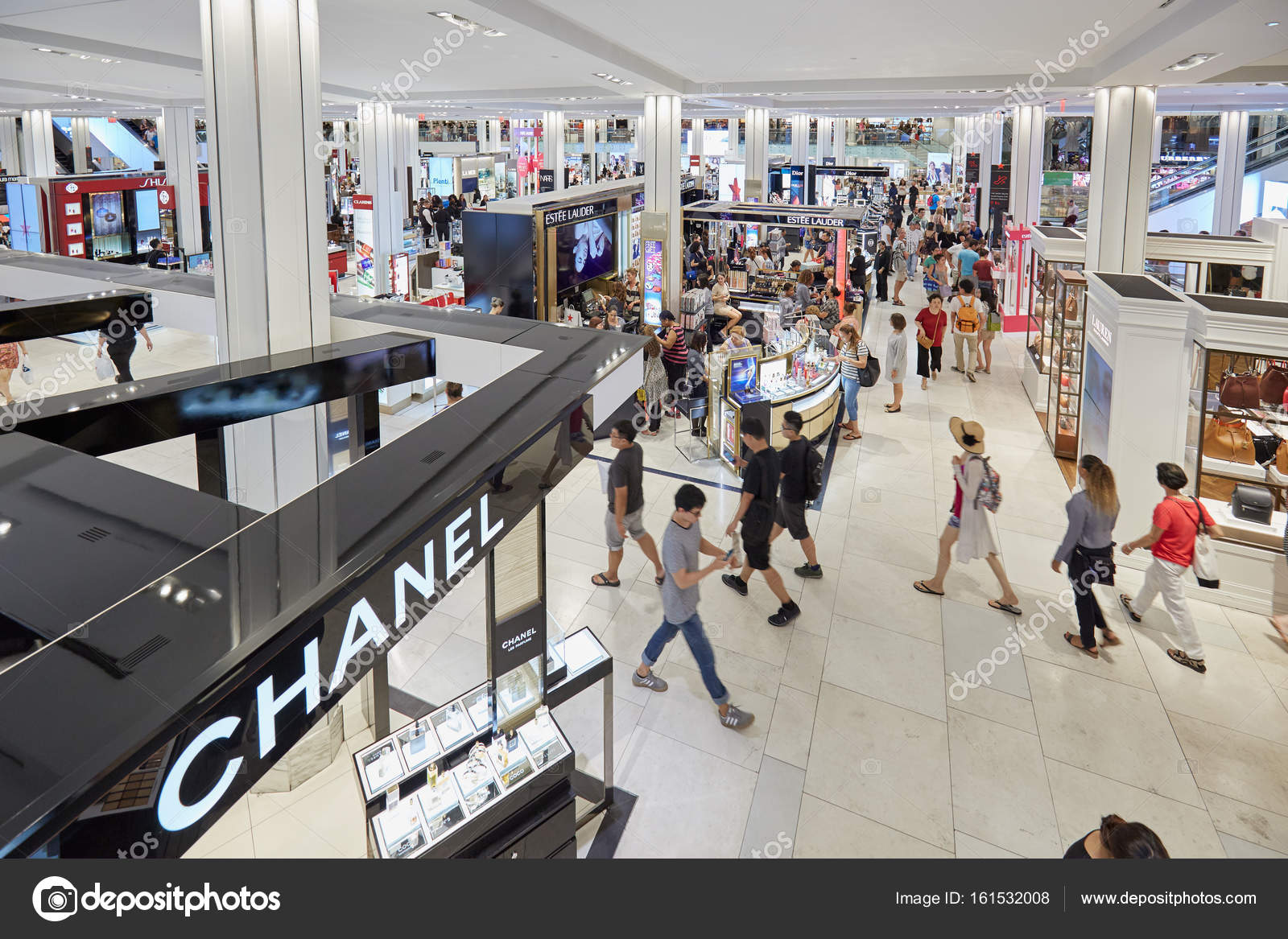 Macy's department store interior, cosmetics area with Chanel shop