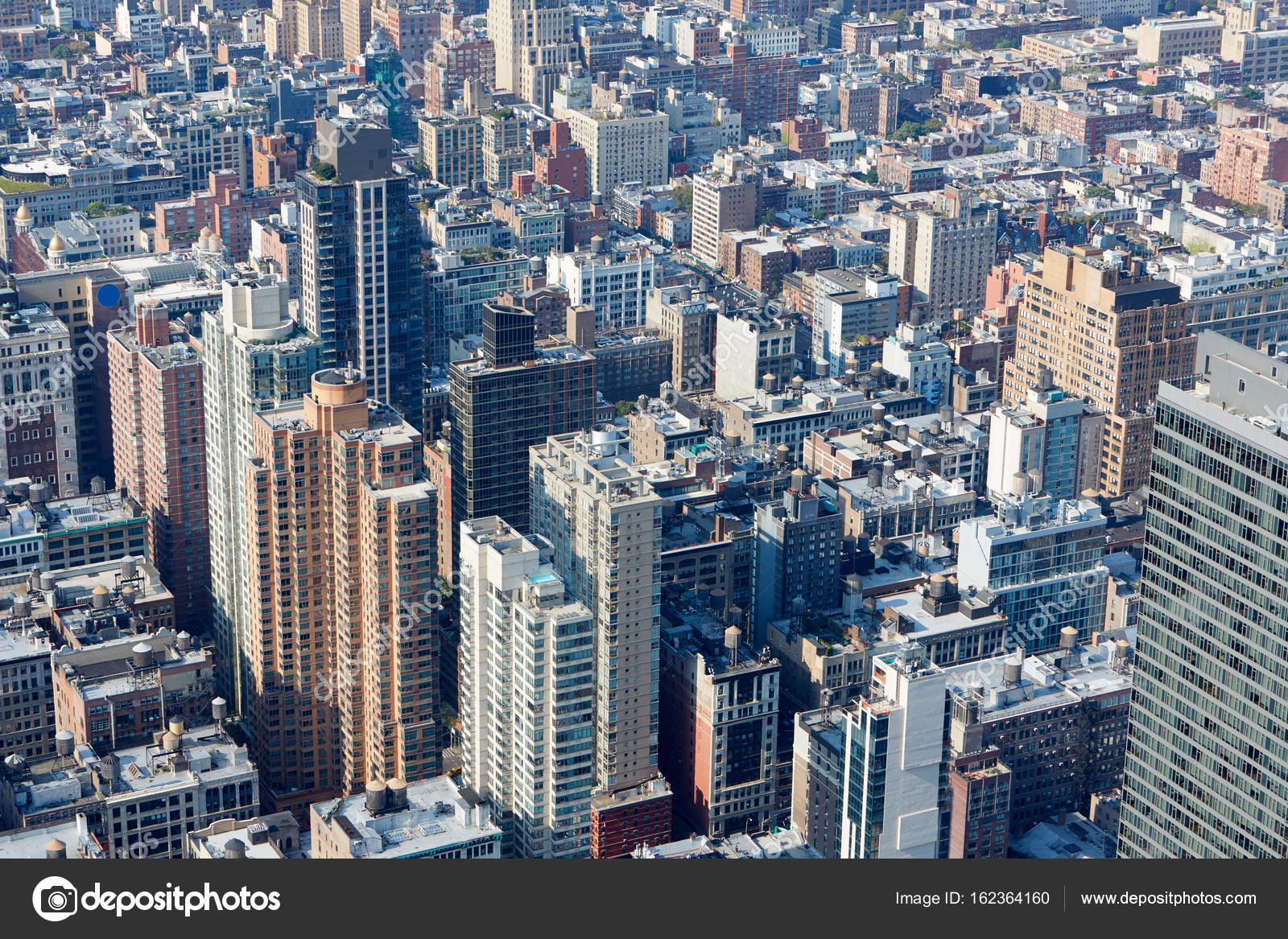 Luchtfoto van het New York City Manhattan met wolkenkrabbers en
