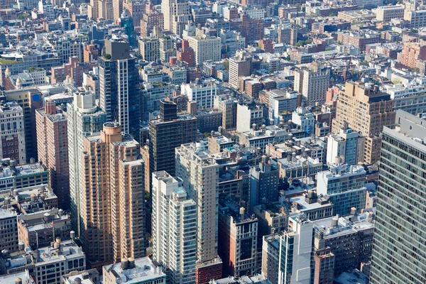 New York City Manhattan Luftaufnahme mit Wolkenkratzern und Gebäuden — Stockfoto