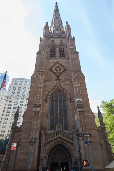 Trinity Church facade near Wall Street in New York