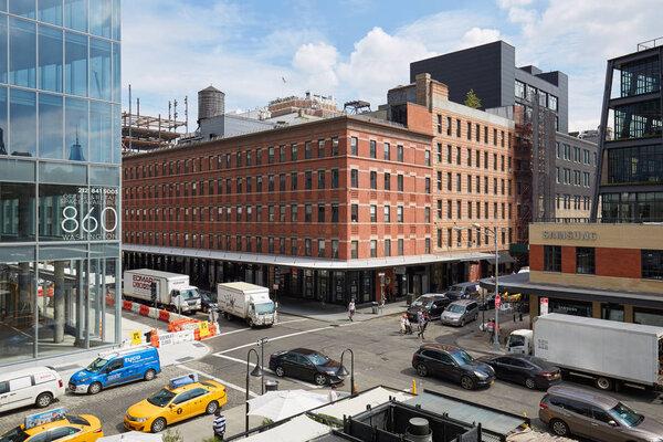 Meatpacking district crossroad elevated view in New York