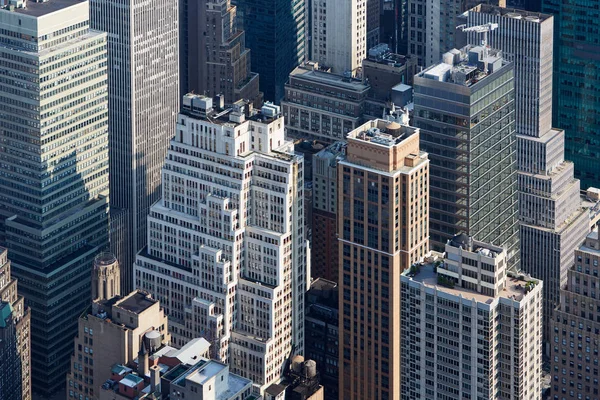 New York City Manhattan skyscrapers aerial view in the morning — Stock Photo, Image
