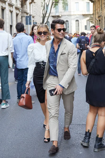 Frank Galluccio przed pokazem mody Giorgio Armani, Milan Fashion Week street style — Zdjęcie stockowe