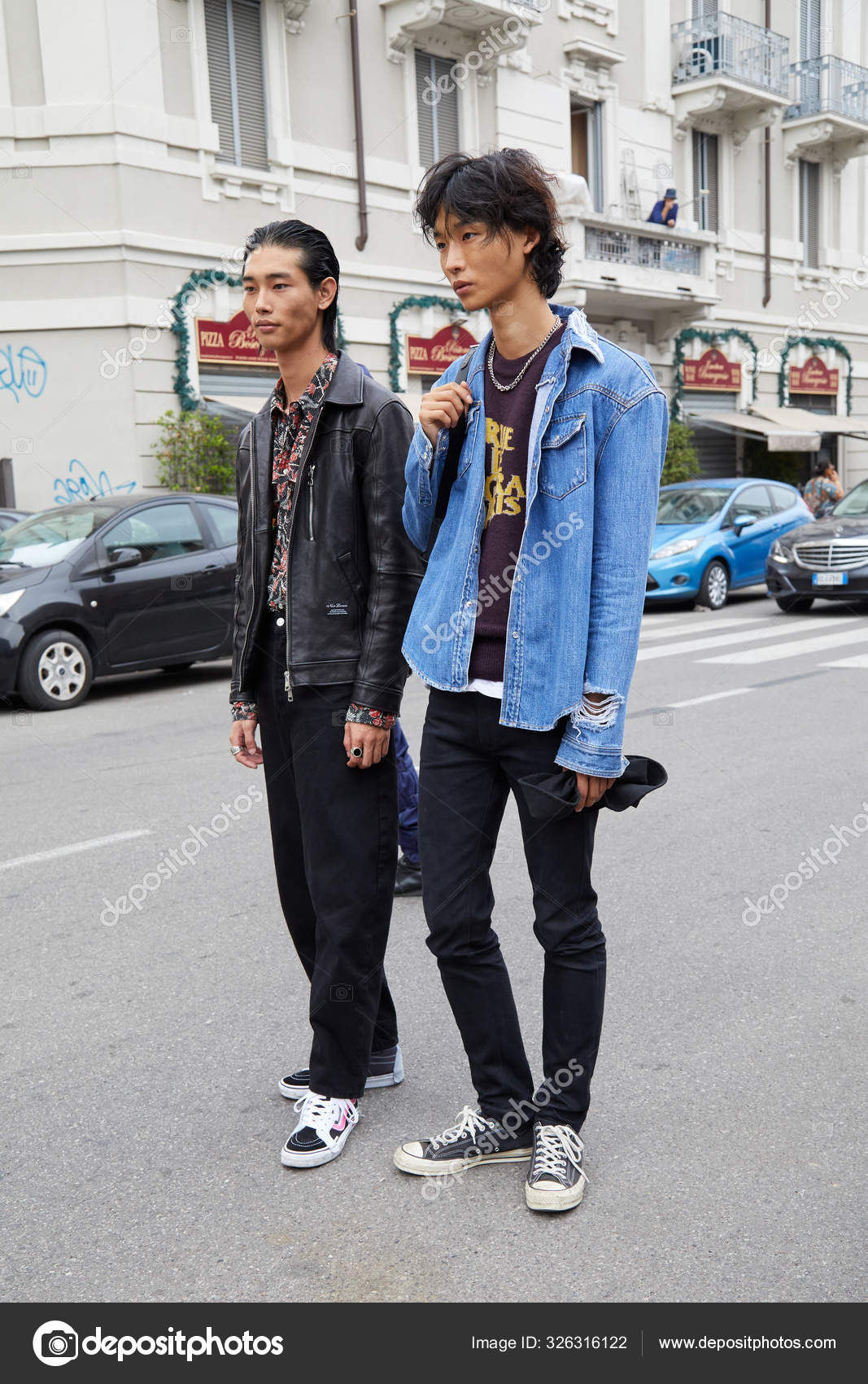 Top models after Fila fashion show Milan Fashion Week street style Stock Editorial Photo AndreaA. 326316122