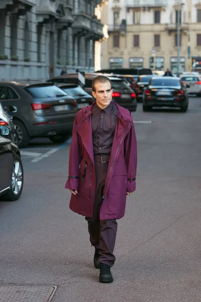 Carlo Sestini before Salvatore Ferragamo fashion show, Milan Fashion Week street style — Stock Photo, Image