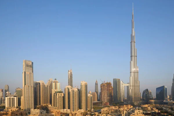 Burj Khalifa Grattacielo Vista Sulla Città Dubai Una Mattina Sole — Foto Stock