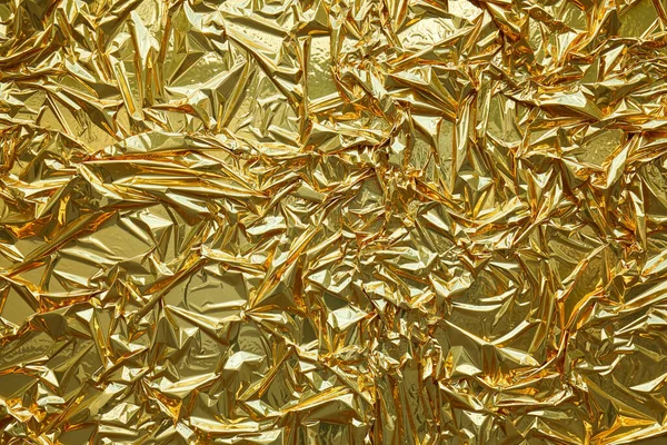 Golden Metallic Foil Texture Background — Stock Photo, Image