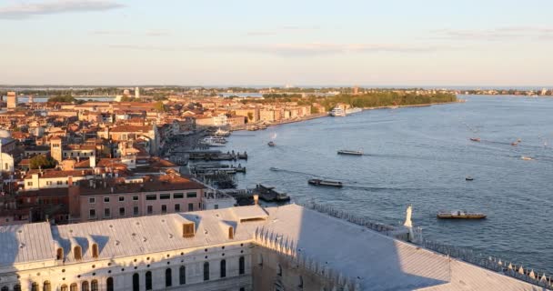 意大利，威尼斯日落前的空中景观 — 图库视频影像