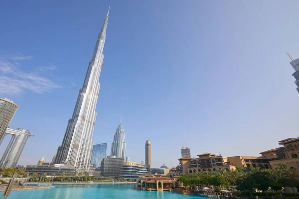 Dubai Spojené Základní Emiráty 2019 Mrakodrap Burj Khalifa Souk Bahar — Stock fotografie