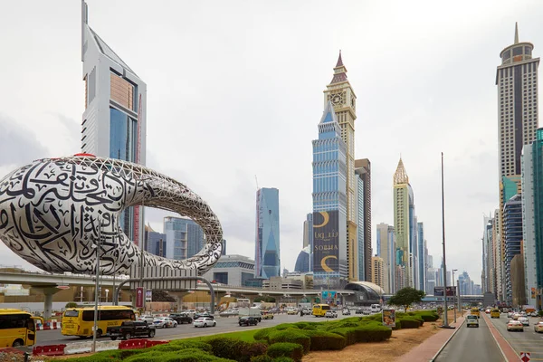 Dubai United Arab Emirates 2019 Sheikh Zayed Pohled Silnici Moderními — Stock fotografie