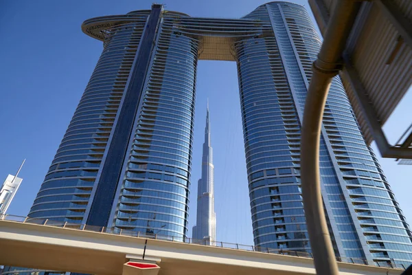 Dubai Förenade Arabemiraten November 2019 Burj Khalifa Skyskrapa Och Adress — Stockfoto