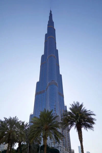 Dubaj Spojené Záznamy Arabu 2019 Mrakodrap Burj Khalifa Jasného Slunečného — Stock fotografie