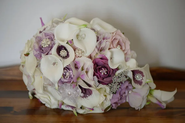 Hochzeitsarrangements Blumenschmuck Accessoires Konzepte Details Ideen Und Themen Brautvormittagsvorbereitung — Stockfoto