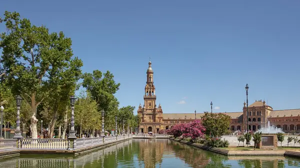 Plaza Espana Sevilla Andalusië Spanje Juni 2019 Uitzicht Vanaf Basis — Stockfoto