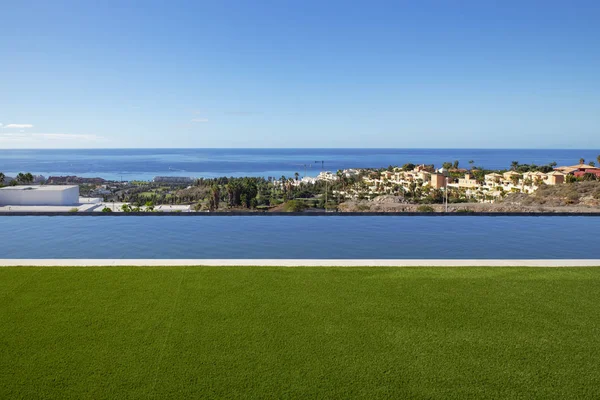 Panoramablick Von Einem Infinity Pool Auf Caleta Ein Beliebter Ferienort — Stockfoto
