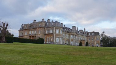 Luton Hoo Hotel, Golf and Spa, Luton, Bedfordshire, UK - December 23, 2019: traditional historic mansion converted into a luxurious hotel, with elegant restaurants, a modern spa and lush gardens clipart