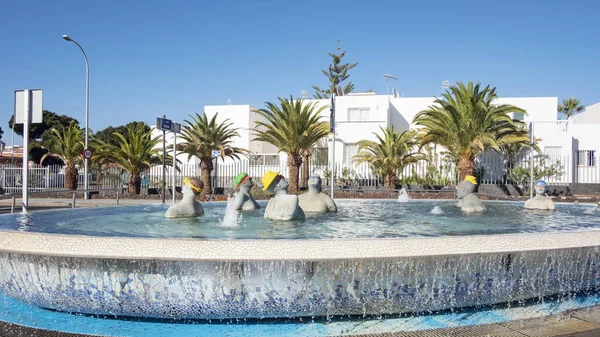 Costa Del Silencio Tenerife Canary Islands Spain December 2019 Fountain — Stockfoto