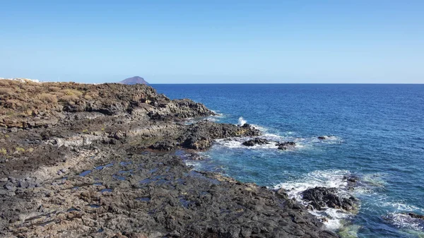 Apró Halászfalvak Montana Roja Tenerife Kanári Szigetek Spanyolország Tengerparti Sétájától — Stock Fotó