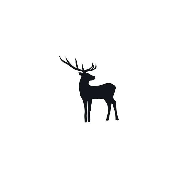 Black deer silhouette — Stock Vector